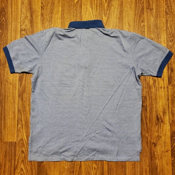 Vintage Polo Ralph Lauren Shirt Men Large Blue Houndstooth Polo Casual‎ Preppy - Picture 3 of 8